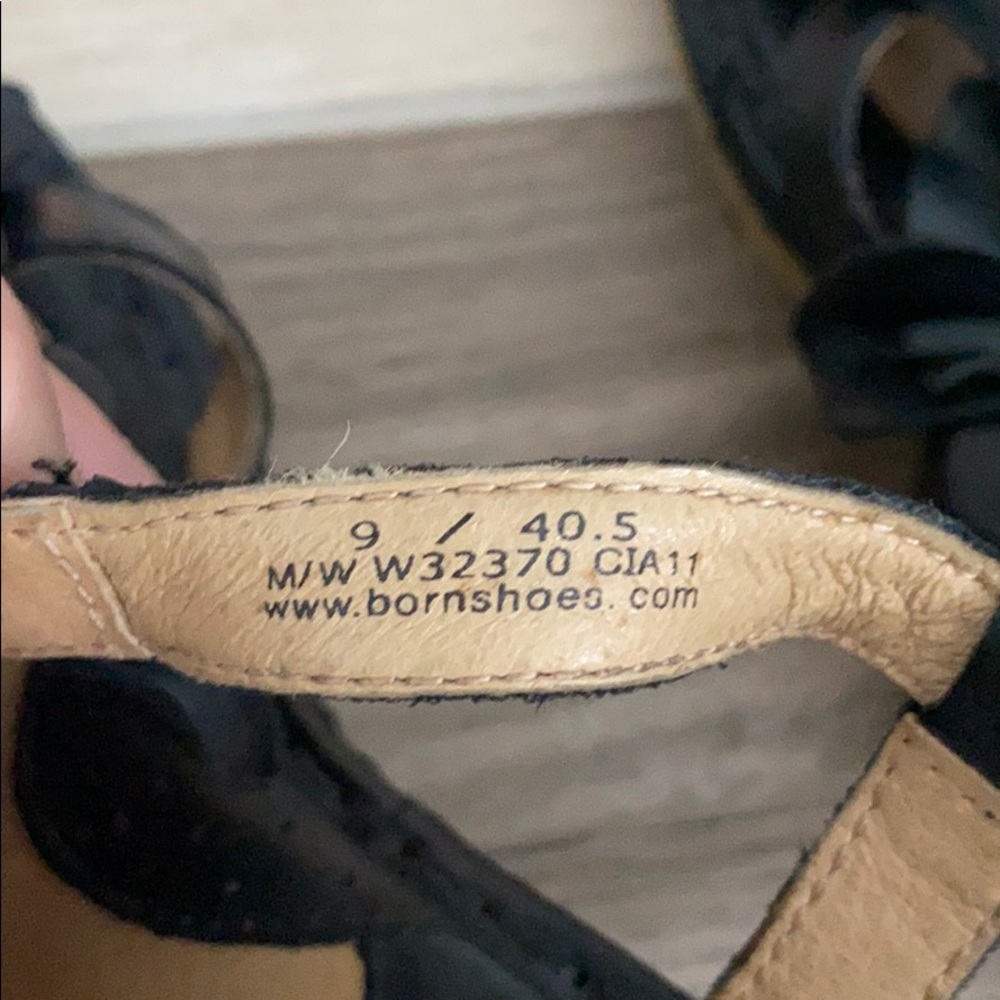 Born Black Flower leather platform! Sz 9 - Picture 7 of 7